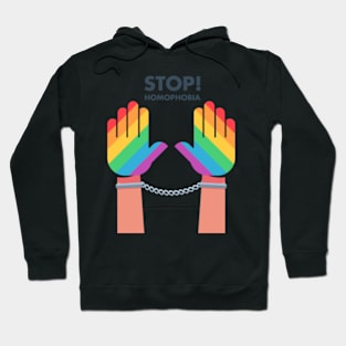 Stop Homophobia Tied Hands With Chain Lgbt Protest Hoodie